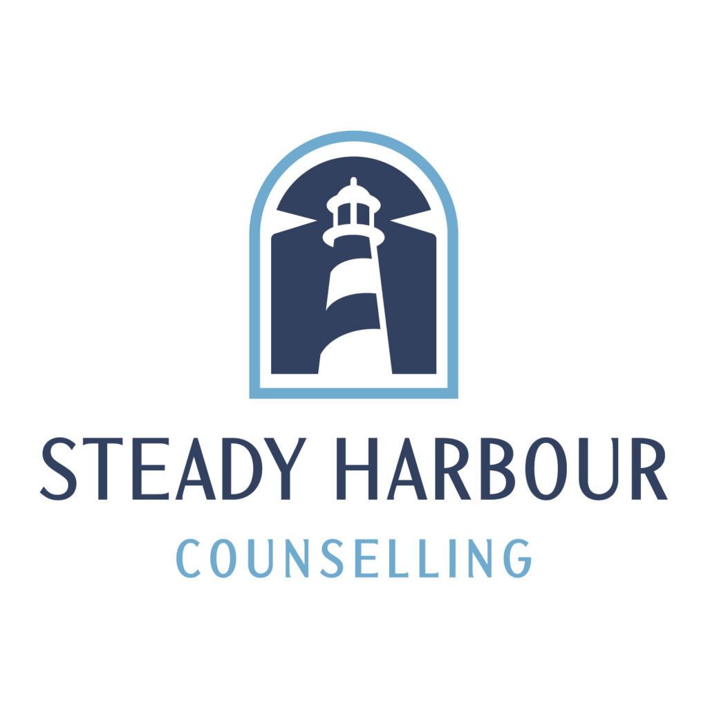 Logo for Steady Harbour Counselling featuring a lighthouse design.